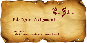 Móger Zsigmond névjegykártya